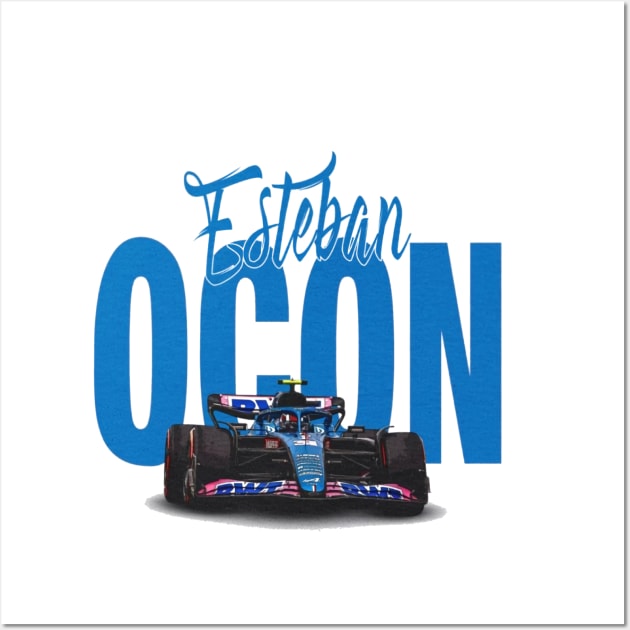 Esteban Ocon Racing Car Wall Art by lavonneroberson